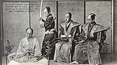 V Japonsku zruili sout v napodobení rituální sebevrady seppuku (ilustraní...