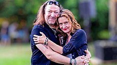 Radek Kalini (vlevo) a Dani Filth z britské metalové kapely Cradle of Filth. 