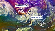 Na esko míí studená fronta, která pinese velké ochlazení a snhové peháky....