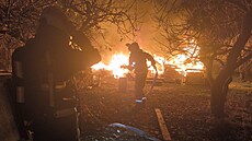 Po�ár mobilheimu ve Vysoké nad Labem (18. listopadu 2024)