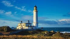 Maják Corsewall na severním cípu Rhins of Galloway ve Skotsku (18. ledna 2021)