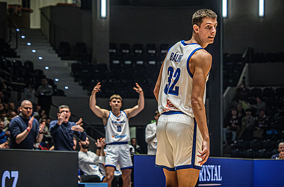 Richard Bálint b�hem zápasu kvalifikace na EuroBasket proti Nizozemsku. V...