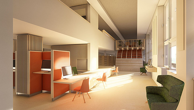 Vizualizace nové podoby Ústední knihovny msta Ostravy po plánované zásadní...