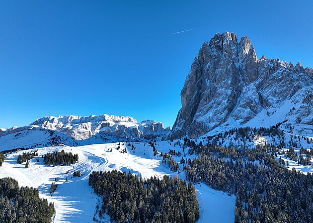 Val Gardena je jedine�n� sv�m velkolep�m panoramatem
