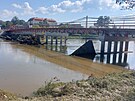 Bourn starho mostu v Napajedlch. Pes zimu bude provizorn zpstupnn...