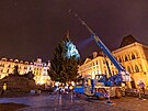 Na Staromstsk nmst v Praze dorazil v noci vnon strom. (26. listopadu...