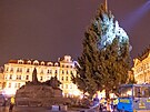 Na Staromstsk nmst v Praze dorazil v noci vnon strom. (26. listopadu...