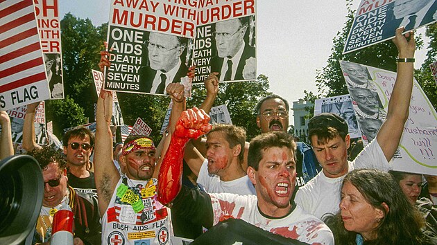 Demonstrace na podporu pacient� s AIDS ve Washingtonu, D.C. (1991)