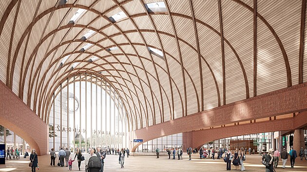 Velkoryse pojat vstupn hala novho brnnskho ndra.