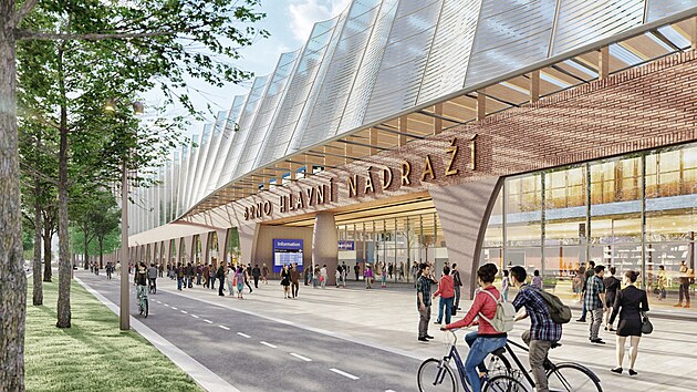 Zadn vchod do budovy je o poznn skromnj na opan stran, co je ale i el. Ndra toti od jihu nave na klidnou rezidenn tvr.