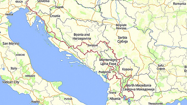 Trans Dinarica mapa