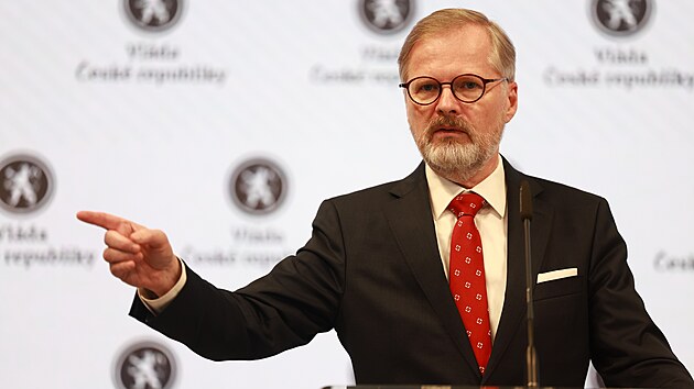 Premi�r Petr Fiala na bilan�n� tiskov� konferenci ke t�em letem ve funkci (28. listopadu 2024)