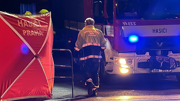 Policie zasahuje na Nuselskm most pot, co z nho skoil lovk. (29. listopad 2024)