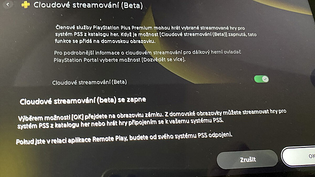 PlayStation Portal - streamov�n� z cloudu