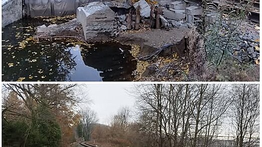 Tra� u Ch��ovsk�ho parku po povodni a po oprav�.