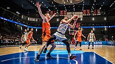 James Kárník b�hem zápasu kvalifikace na EuroBasket s Nizozemskem.