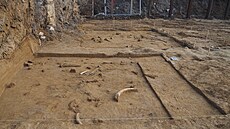 Mamutí poz�statky nalezené p�i stavb� Justi�ního paláce v Ústí nad Labem...