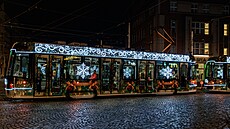 Sváten vyzdobená tramvaj v Olomouci