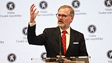 Premiér Petr Fiala na bilan�ní tiskové konferenci ke t�em letem ve funkci (28....