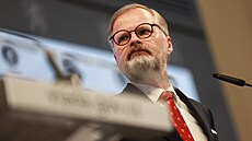 Premiér Petr Fiala na bilan�ní tiskové konferenci ke t�em letem ve funkci (28....