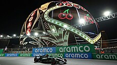 George Russell bhem kvalifikace na Velkou cenu Las Vegas.