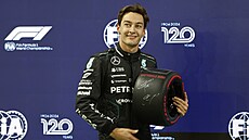 George Russell po vít�zství v kvalifikaci na Velkou cenu Las Vegas.