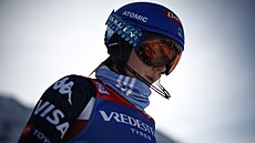 Mikaela Shiffrinová ped slalomem v Gurglu,
