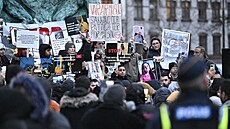 V Göteborgu se se�li protestující, kte�í obvi�ují �védské sociální slu�by z...