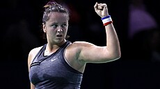 Slovenská tenistka Viktoria Hrun�áková v zápase s Italkou Luciou Bronzettiovou.