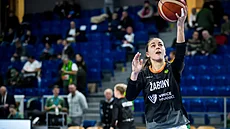 Elika Hamzová ze abin Brno se chystá na euroligový zápas.