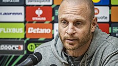 Mladoboleslavský trenér Andreas Brännström na tiskové konferenci