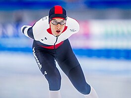 �eský rychlobrusla� Metod�j Jílek jede závod na 5000 metr� v Pekingu.