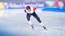 Rychlobrusla�ka Martina Sáblíková jede v Pekingu závod na 3000 metr�.