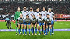 �eské fotbalistky p�ed úvodním zápasem bará�e o Euro proti Portugalsku