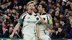 Fotbalisté Newcastlu se radují z gólu v utkání s Crystal Palace.