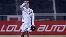 Spar�anský Roman Horák po utkání s Duklou.