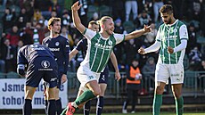 Radost Václava Drchala po gólu do sít� Slovácka.