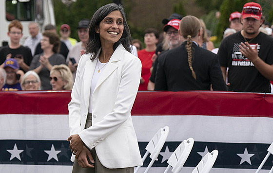 Usha Vanceová b�hem kampan� svého man�ela v Severní Karolín� (1. listopadu 2024)