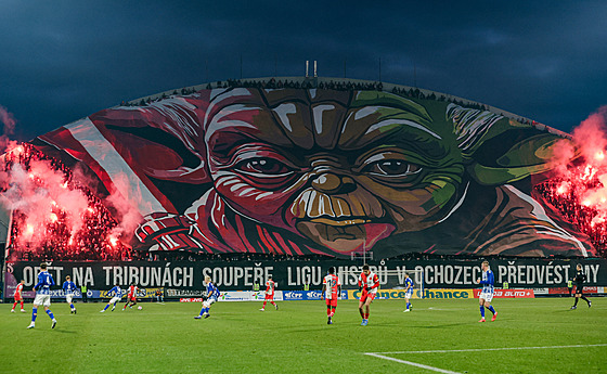 Choreo slávistických fanou�k� v Olomouci