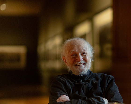 Setkání s fotografem Josefem Koudelkou pi píleitosti otevení výstavy Josef...