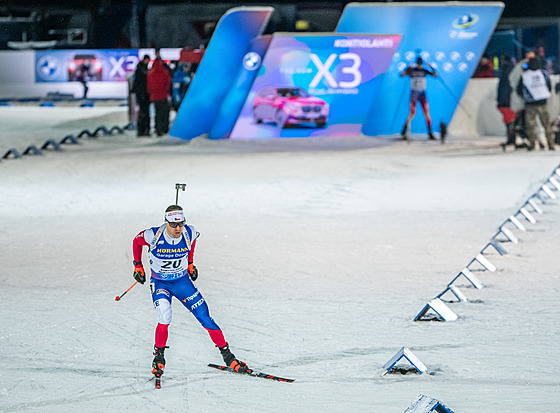 Michal Kr�má� po startu vytrvalostního závodu v Kontiolahti.