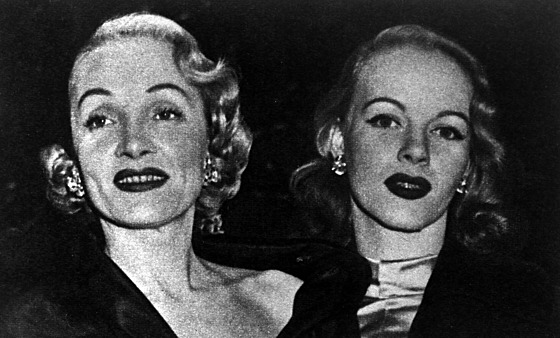 Filmová hereka a ansoniérka Marlene Dietrichová s dcerou Marií.