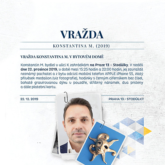 P�ípad policie za�adila do kalendá�e s nevy�e�enými zlo�iny.