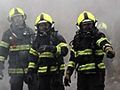 Hasii v Kladn zasahuj u poru budovy v bvalm arelu Poldi v Husk ulici....