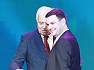 Václav Klaus a Petr Macinka na kongresu strany Motoristé sob (7. prosinec 2024)