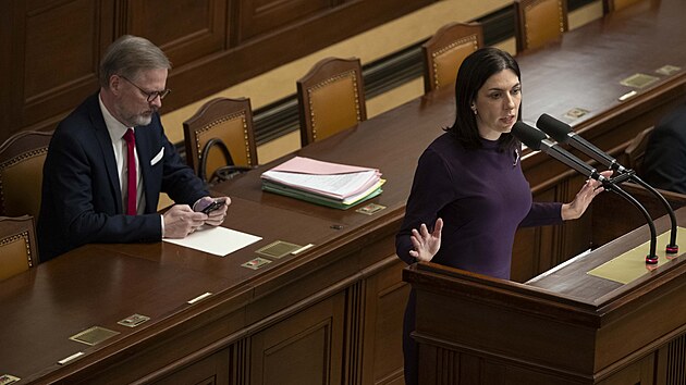 Sch�ze Poslaneck� sn�movny. Mark�ta Pekarov� Adamov� z�st�v� v �ele Sn�movny. Poslanci odm�tli za�adit n�vrh ANO a SPD do programu mimo��dn� sch�ze. (5. prosince 2024)