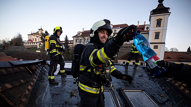 Pod rychnovskm zmkem v historick tvrti hoelo v podkrov domku. (2. prosince 2024)