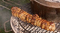 Koínek v koilce na grilu