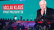 Na kongresu Motorist vystoupil i bývalý prezident Václav Klaus. (7. prosince...