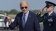 Joe Biden pi návtv Pensylvánie v srpnu 2024